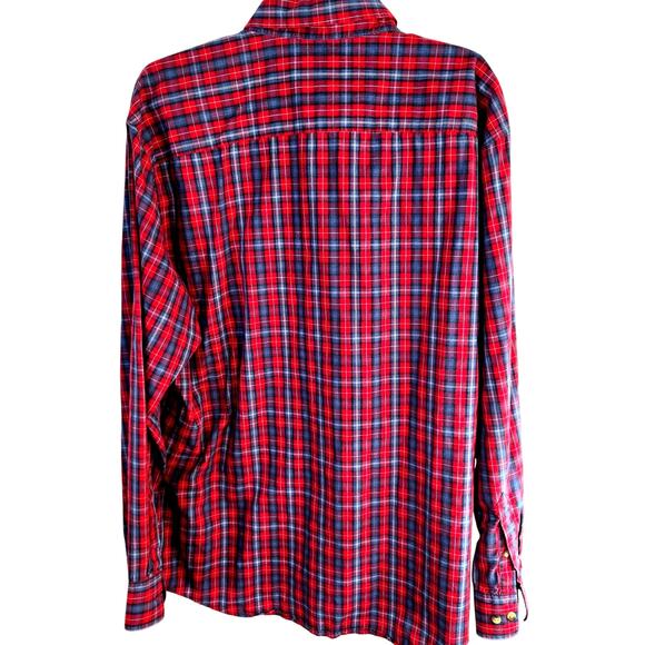 Arrow Men's Shirt XL Extra Large Red Paid Dress Button Down Top Neck Size 17.5 - Picture 6 of 8